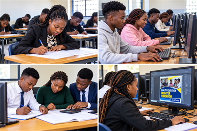 Fortunes College Students Engaged in Practical Learning and Examinations at Fortunes Computer And Accounts College