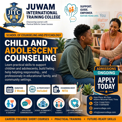Child and Adolescent Counselling at Juwam International Training College