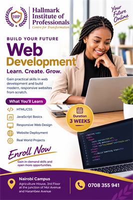 Web development flier at Hallmark Institute Of Professionals