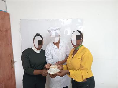 barista skills display at Starehe Technical Training College