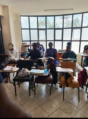 College students in lecture halls. at Bukah College